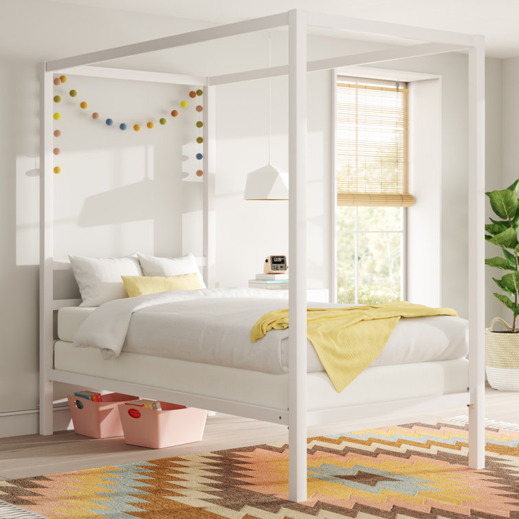Twin canopy bed frame discount